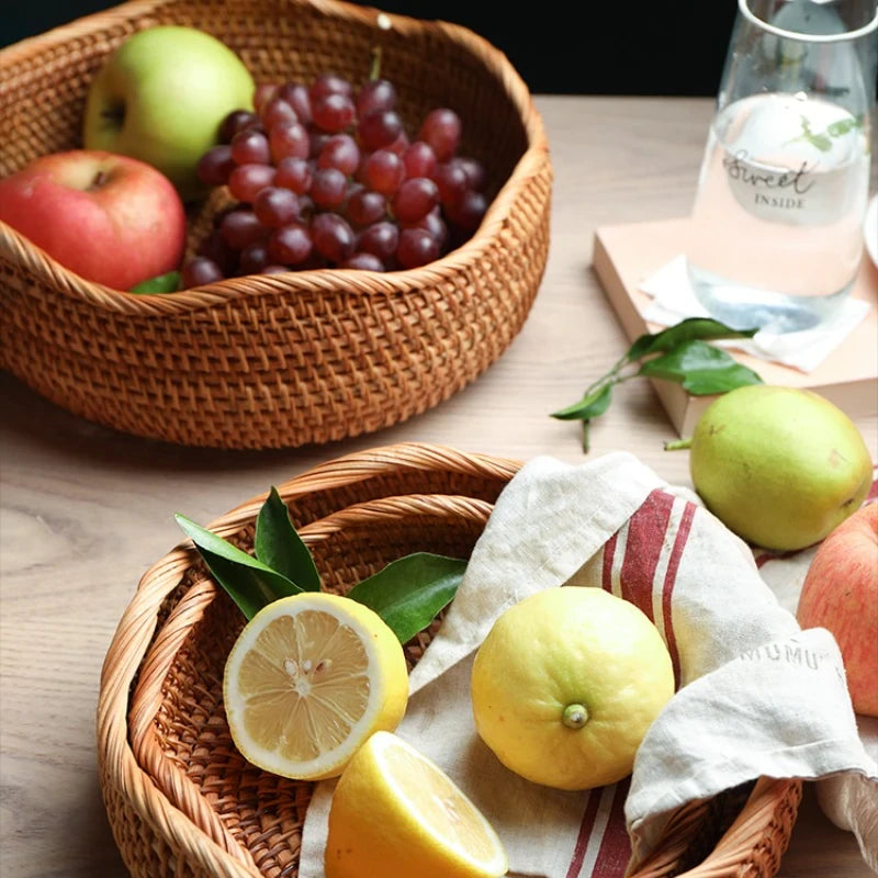 HomeTod™ Handwoven Rattan Storage Basket