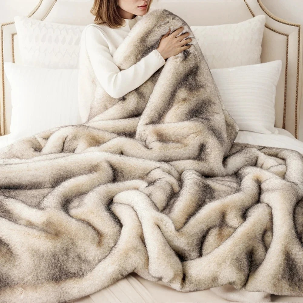 Elvane Luxe Faux Fur Blanket