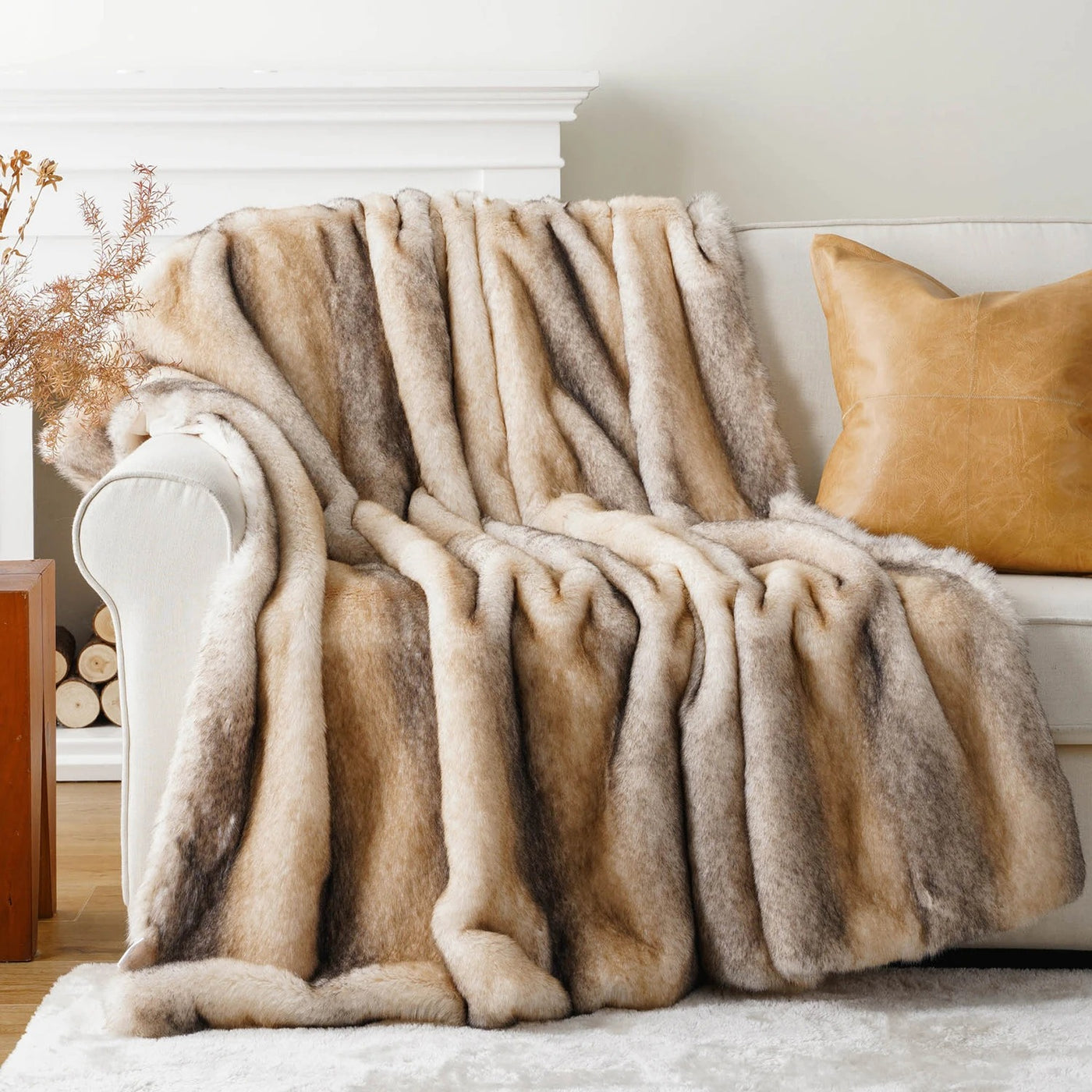 Elvane Luxe Faux Fur Blanket