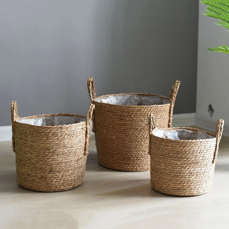 HomeTod™ Handwoven Straw Baskets