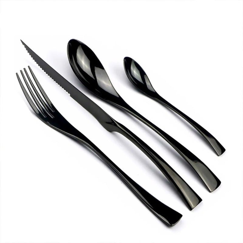 HomeTod™ Gloss Black Cutlery Set