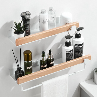 HomeTod™ Modern Light Wood Bathroom Shelves