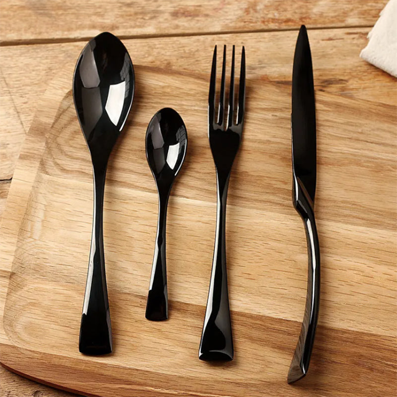 HomeTod™ Gloss Black Cutlery Set