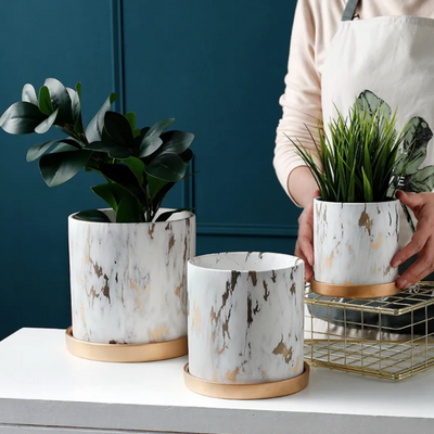 HomeTod™ Marble Ceramic Succulent Pots