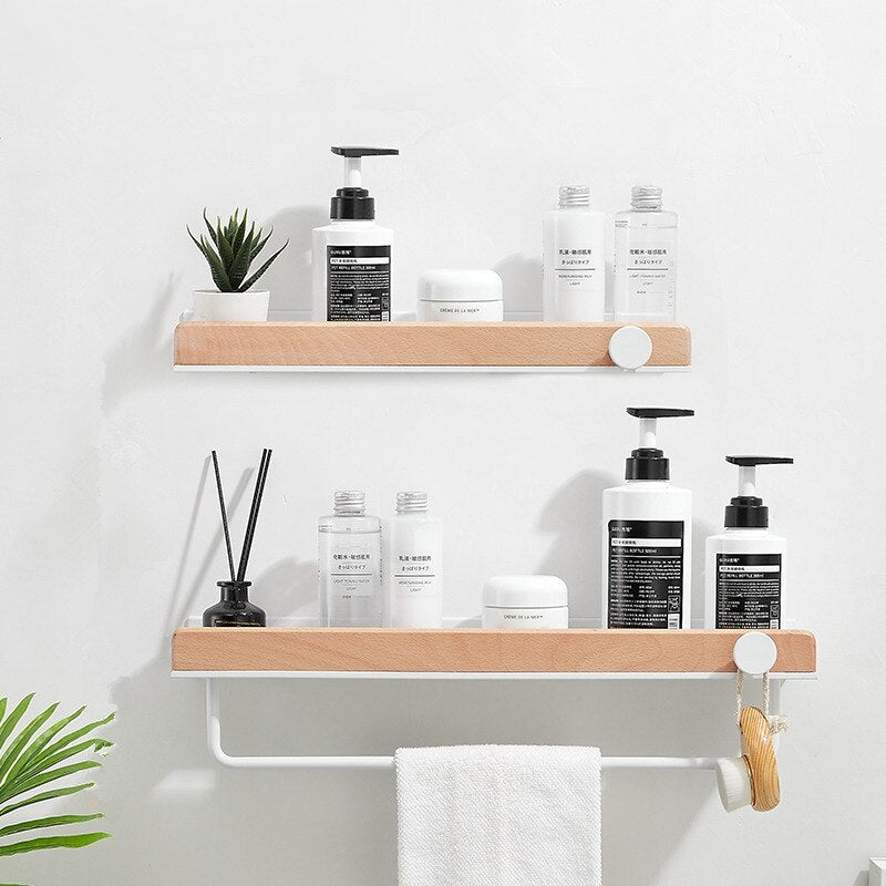 HomeTod™ Modern Light Wood Bathroom Shelves