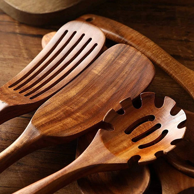 HomeTod™ Teak Wood 7 Piece Utensil Set